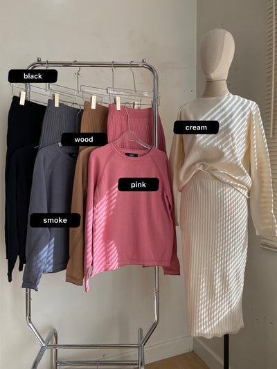 Knit Sweater and Midi Skirt Co-ord Set