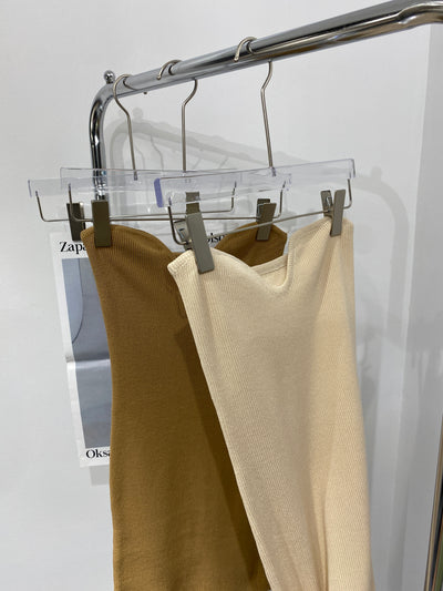 Knitted Tube Mini Dress - Wood