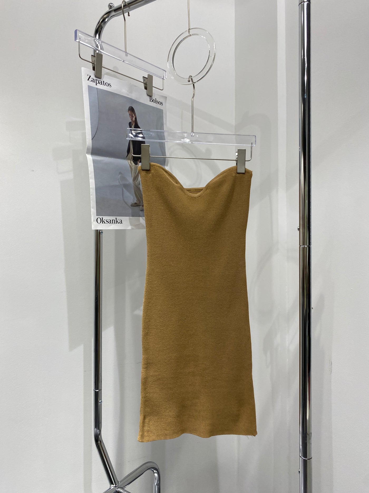 Knitted Tube Mini Dress - Wood