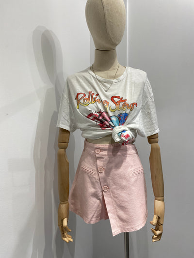 Wrap Around Denim Skort - Blush