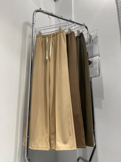 Wide Leg Baggy Sweatpants - Nude