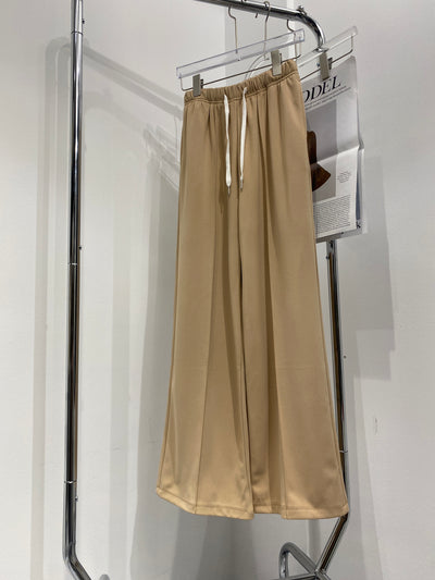 Wide Leg Baggy Sweatpants - Nude