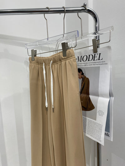 Wide Leg Baggy Sweatpants - Nude