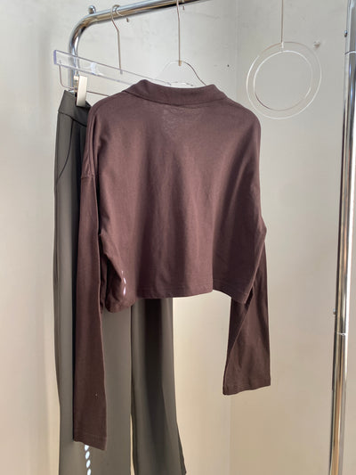Cropped Boxy Polo Sweatshirt