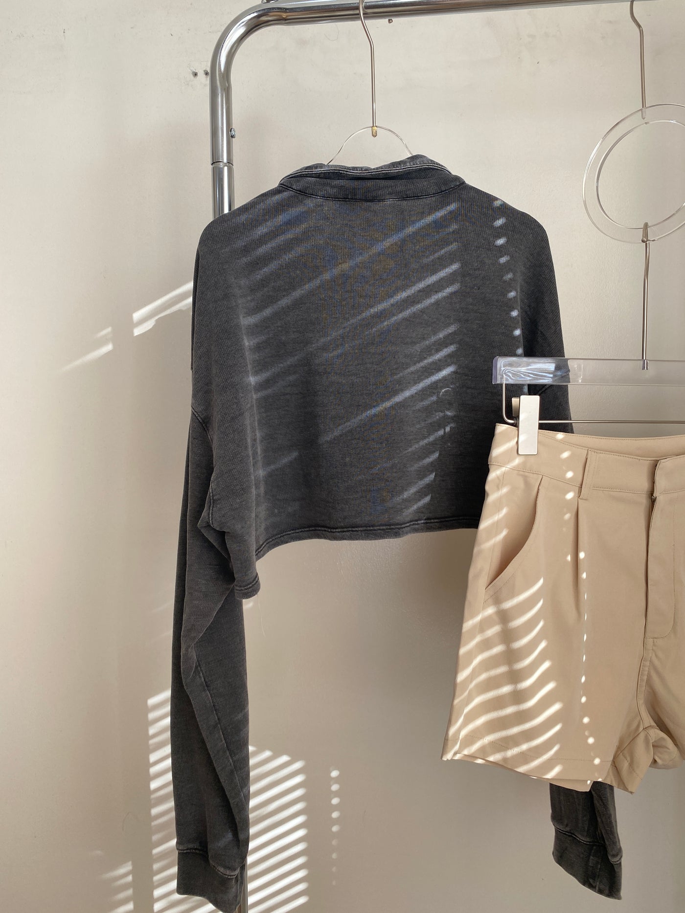 Cropped Boxy Polo Sweatshirt