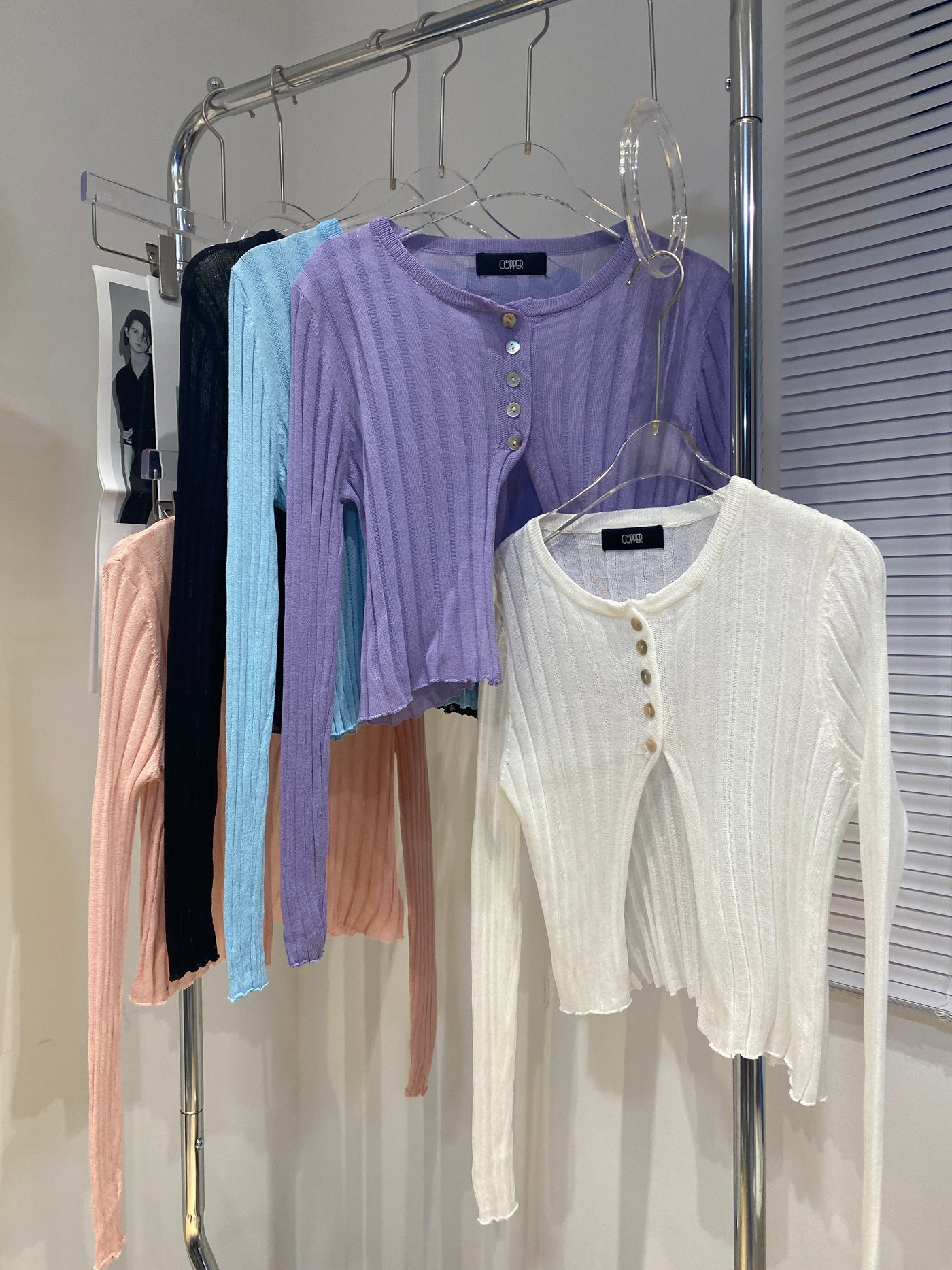Half Button Cardigan - Blush