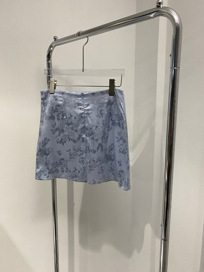 Silky Floral Mini Skirt
