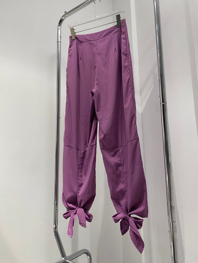 Bow Hem Wide Leg Trousers