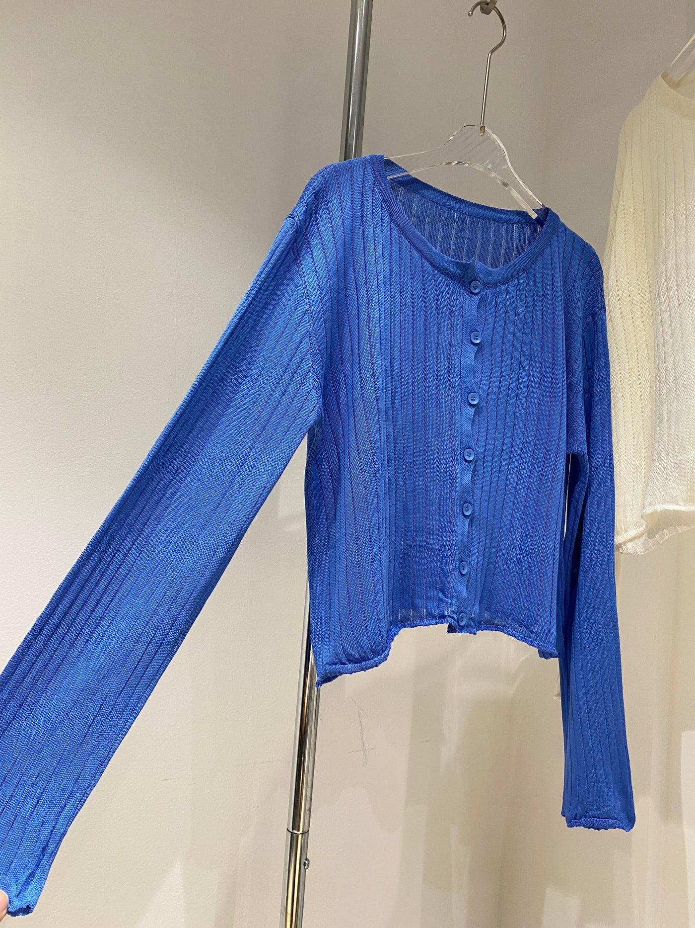Boxy Ribbed Knit Cardigan