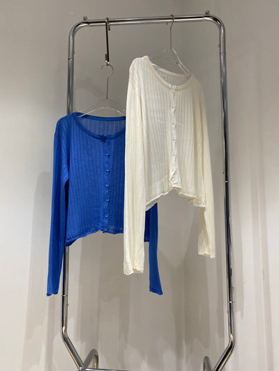 Boxy Ribbed Knit Cardigan