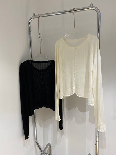 Boxy Ribbed Knit Cardigan
