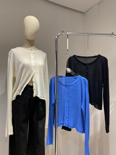 Boxy Ribbed Knit Cardigan
