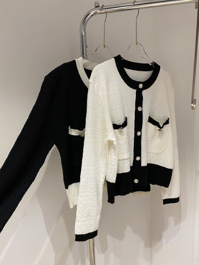 Knit Cardigan and Skirt Co-ord Set - White