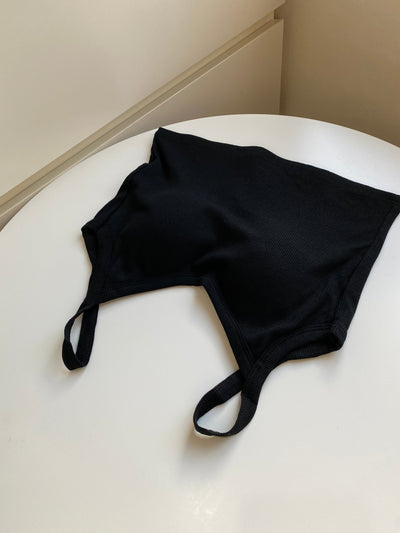 Late Night Call Low Back Cami Top - Black