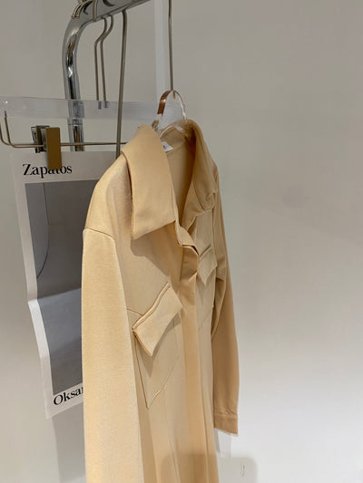 A-Line Shirt Dress - Nude