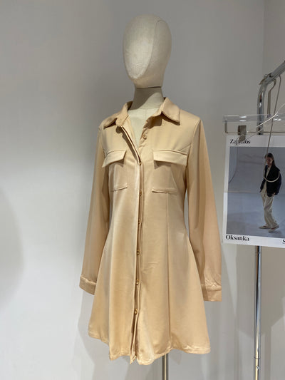A-Line Shirt Dress - Nude