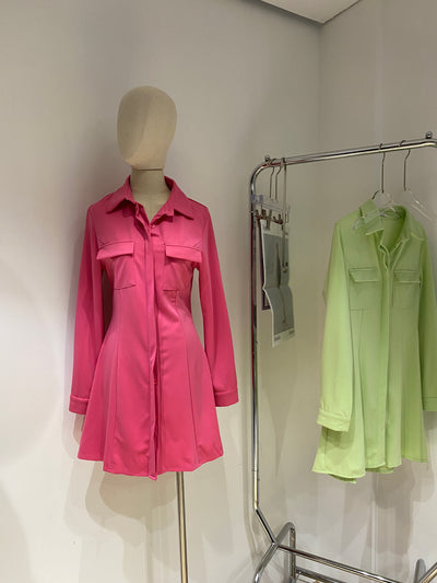 A-Line Shirt Dress - Punch