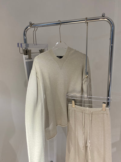 Knit Hoodie and Jogger Pants Co-ord Set - Almond