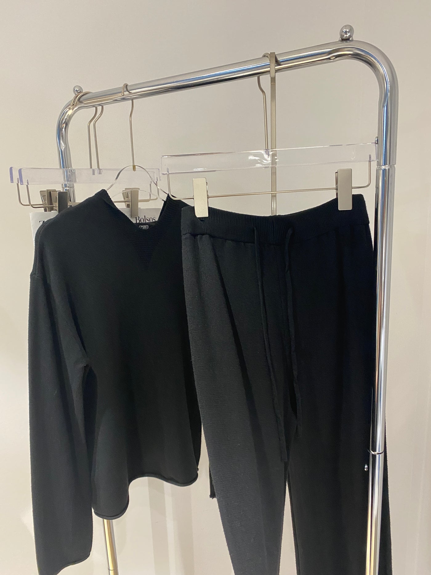 Knit Hoodie and Jogger Pants Co-ord Set - Black