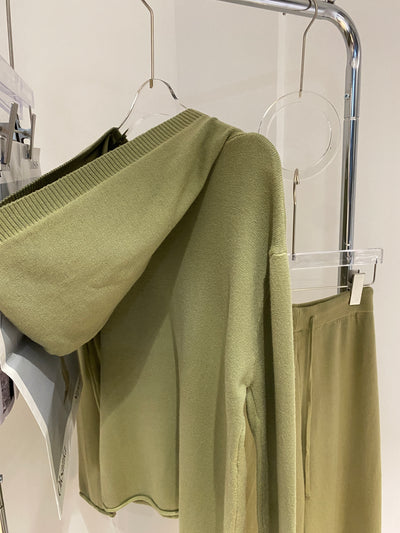 Knit Hoodie and Jogger Pants Co-ord Set - Pistachio