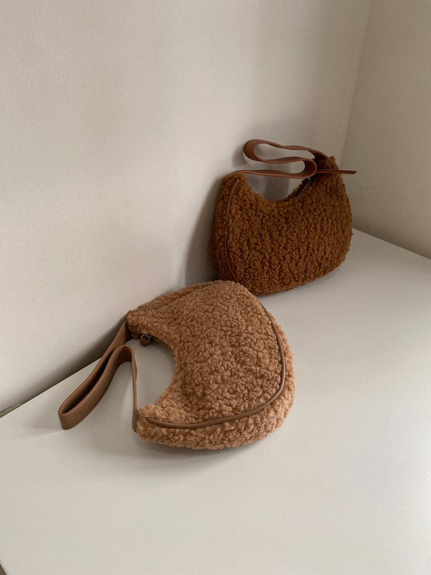 Fuzzy Baguette Bag - Chocolate