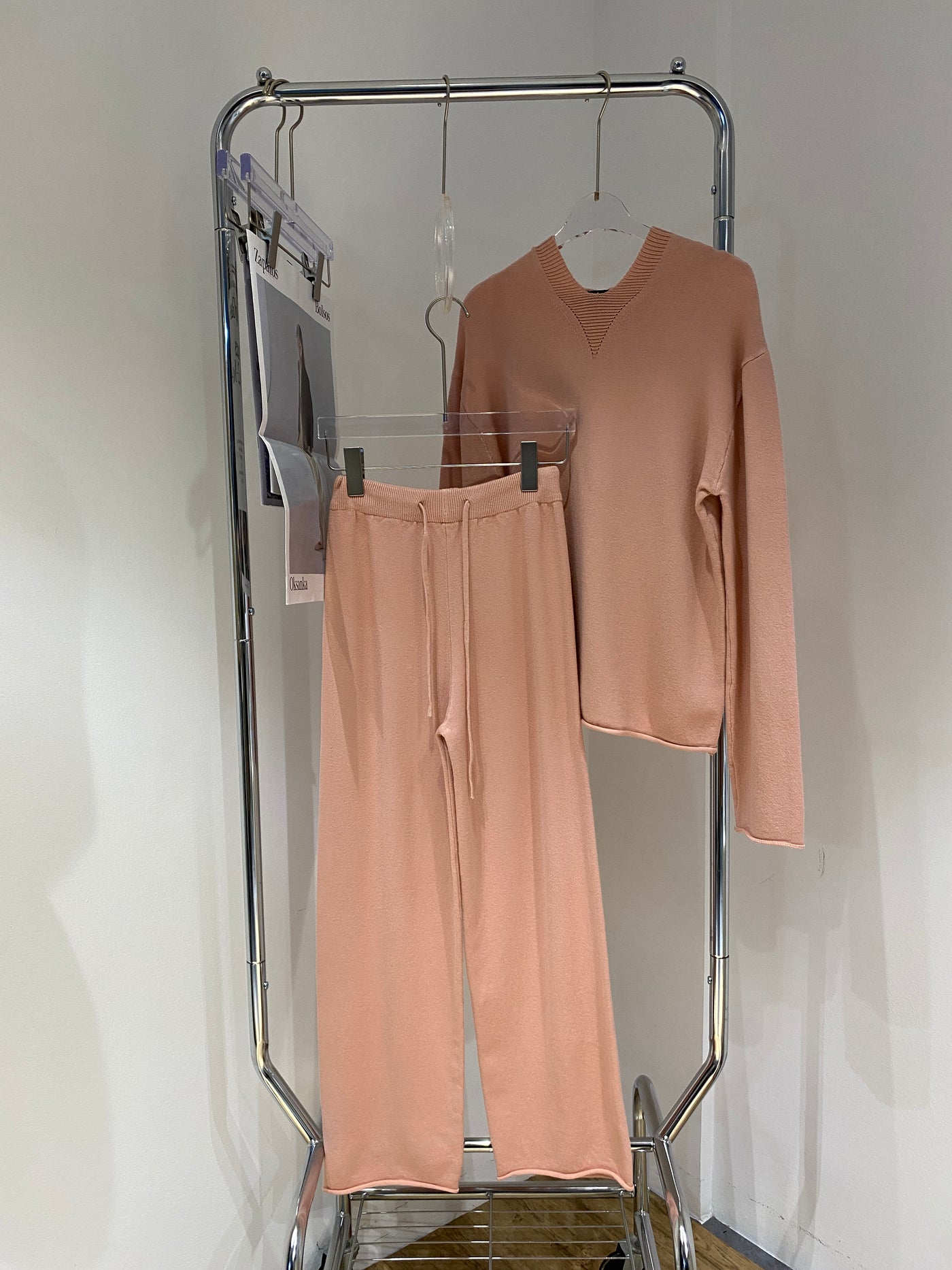 Knit Hoodie and Jogger Pants Co-ord Set - Blush