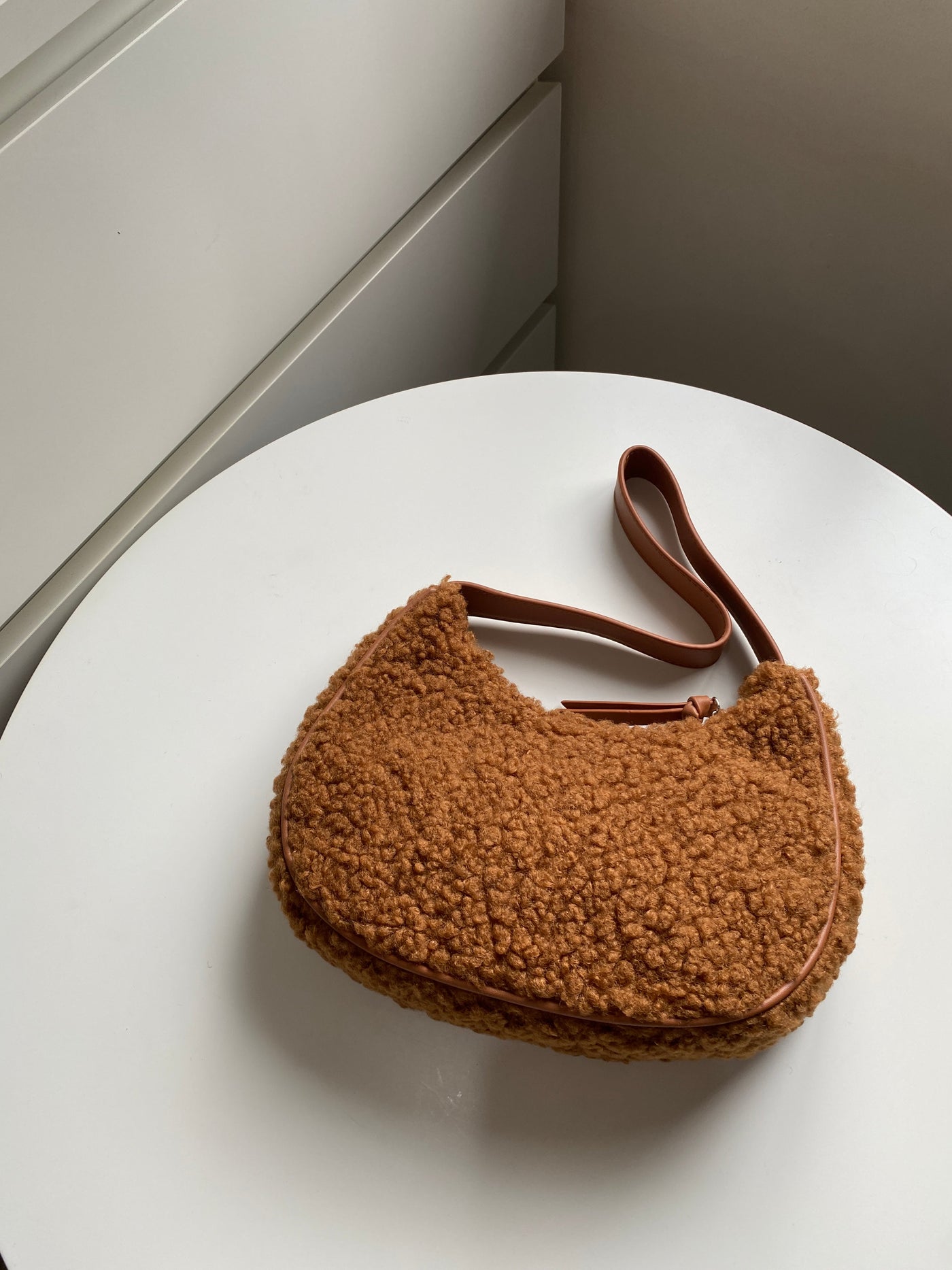 Fuzzy Baguette Bag - Chocolate