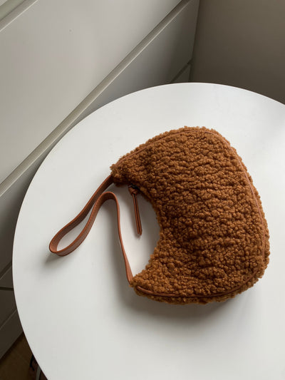 Fuzzy Baguette Bag - Chocolate
