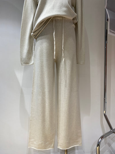 Knit Hoodie and Jogger Pants Co-ord Set - Almond