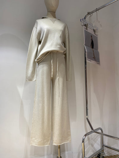 Knit Hoodie and Jogger Pants Co-ord Set - Almond