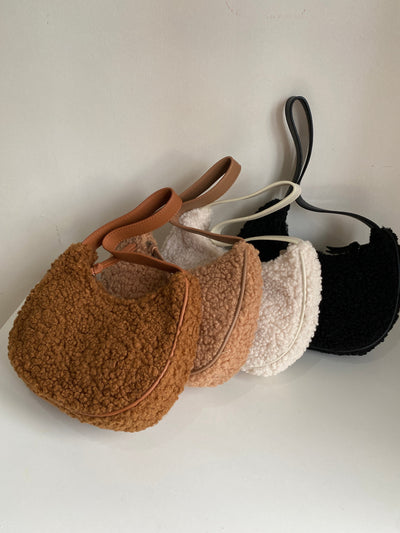 Fuzzy Baguette Bag - Black