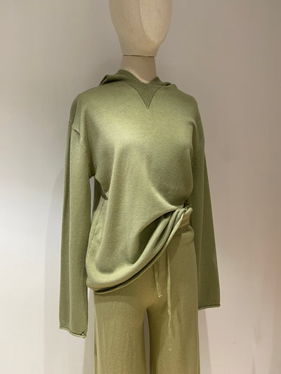 Knit Hoodie and Jogger Pants Co-ord Set - Pistachio