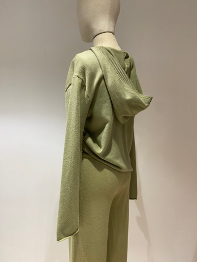 Knit Hoodie and Jogger Pants Co-ord Set - Pistachio