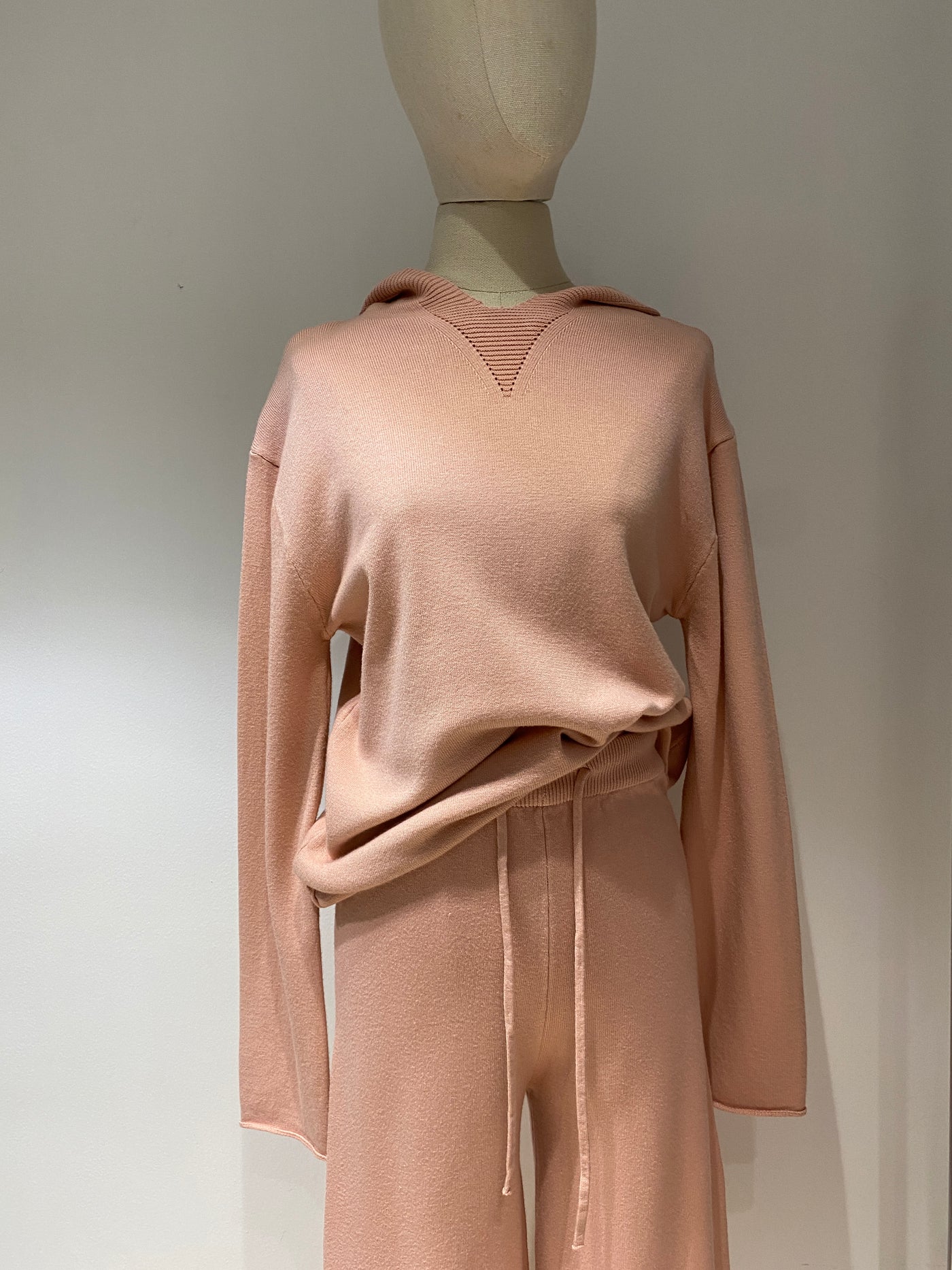 Knit Hoodie and Jogger Pants Co-ord Set - Blush