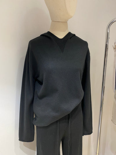 Knit Hoodie and Jogger Pants Co-ord Set - Black