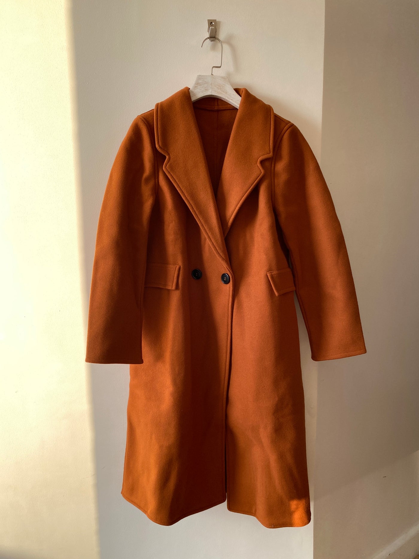 Faux Wool Trench Coat