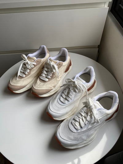 Chunky Sole Sneakers - Nude