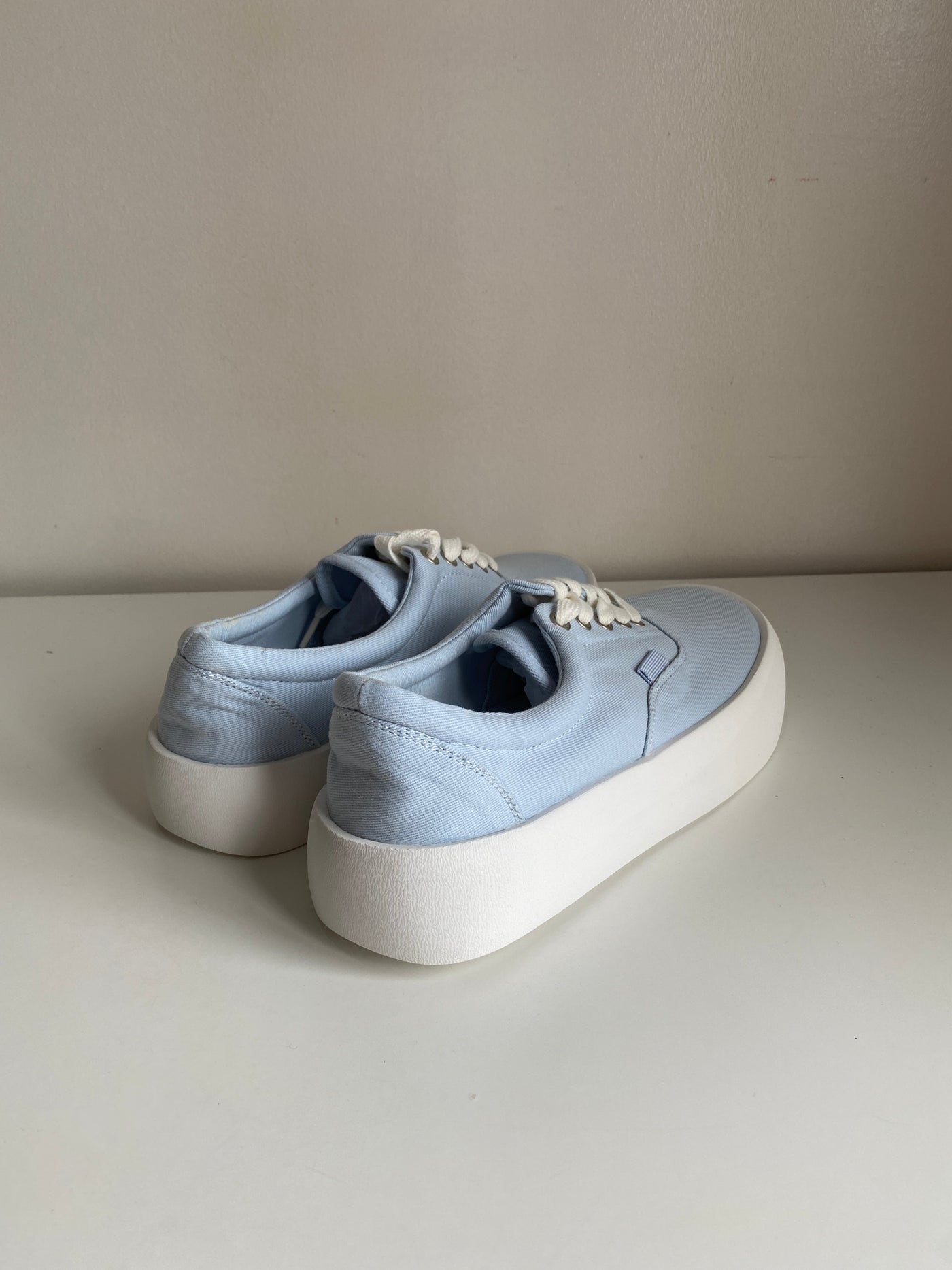 Chunky Sole Canvas Sneakers - Baby Blue
