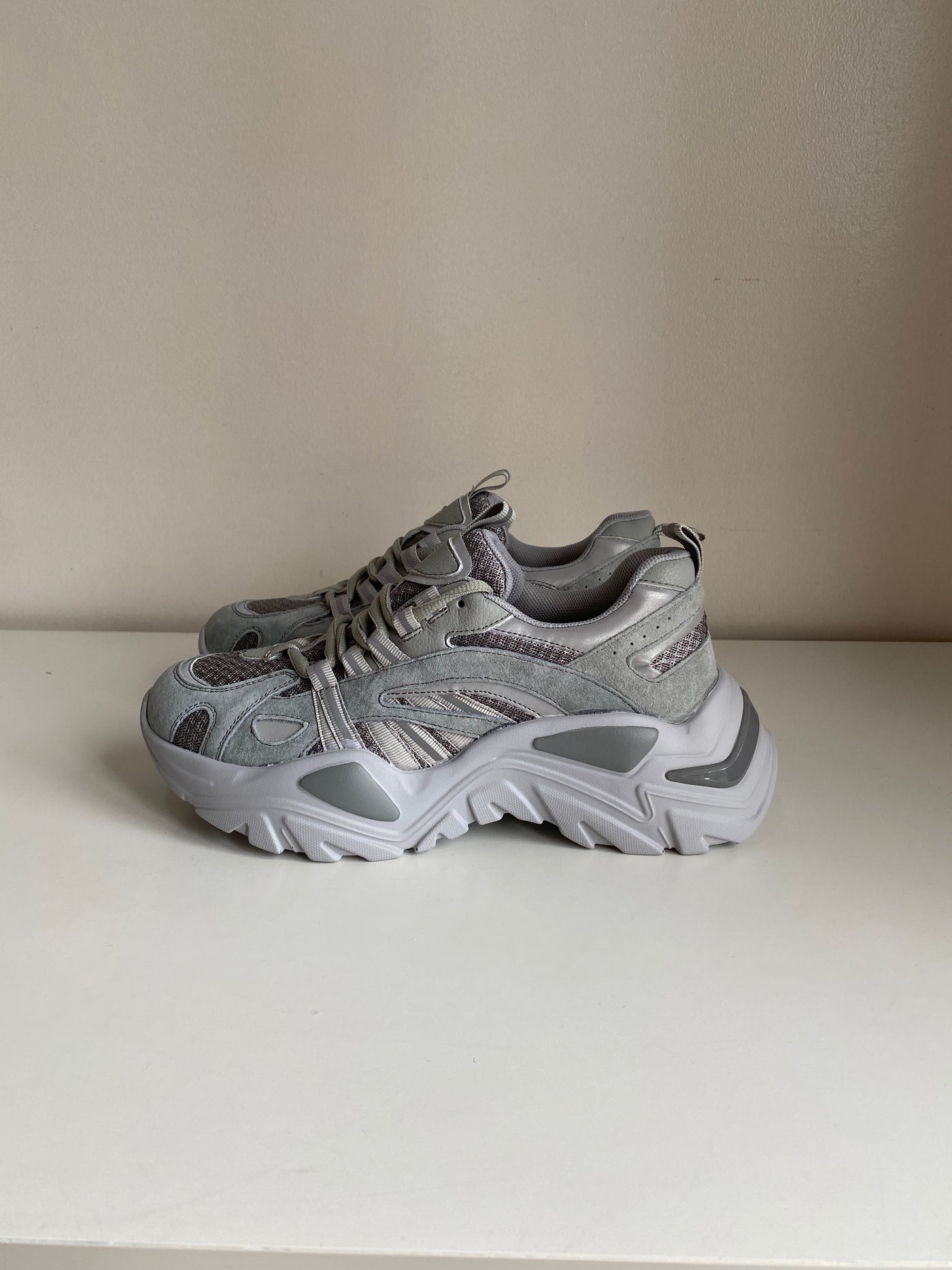 Chunky Sole Dad Sneakers - Cement