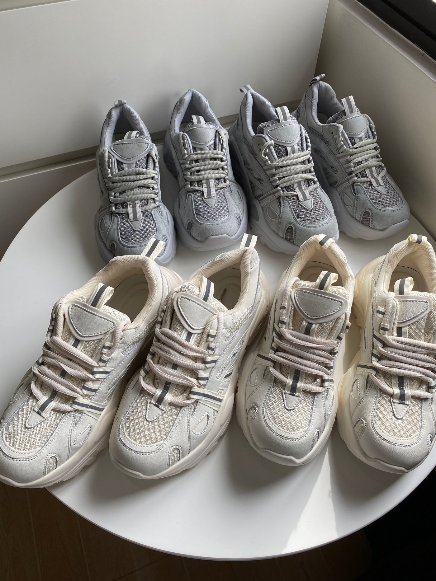 Chunky Sole Dad Sneakers - Cement