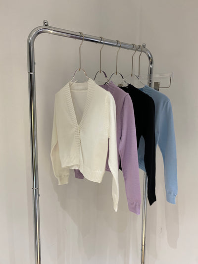 Cropped Knit Cardigan