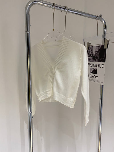 Cropped Knit Cardigan