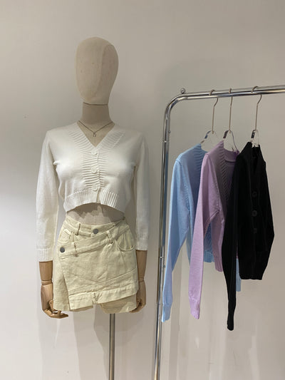 Cropped Knit Cardigan