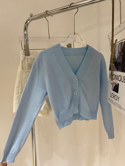 Cropped Knit Cardigan