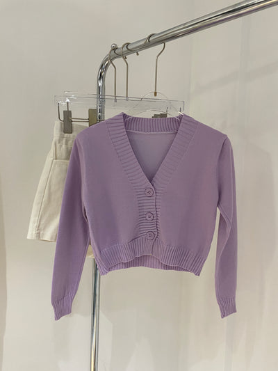 Cropped Knit Cardigan
