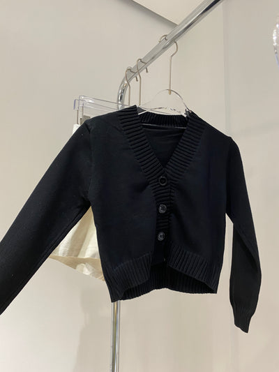 Cropped Knit Cardigan