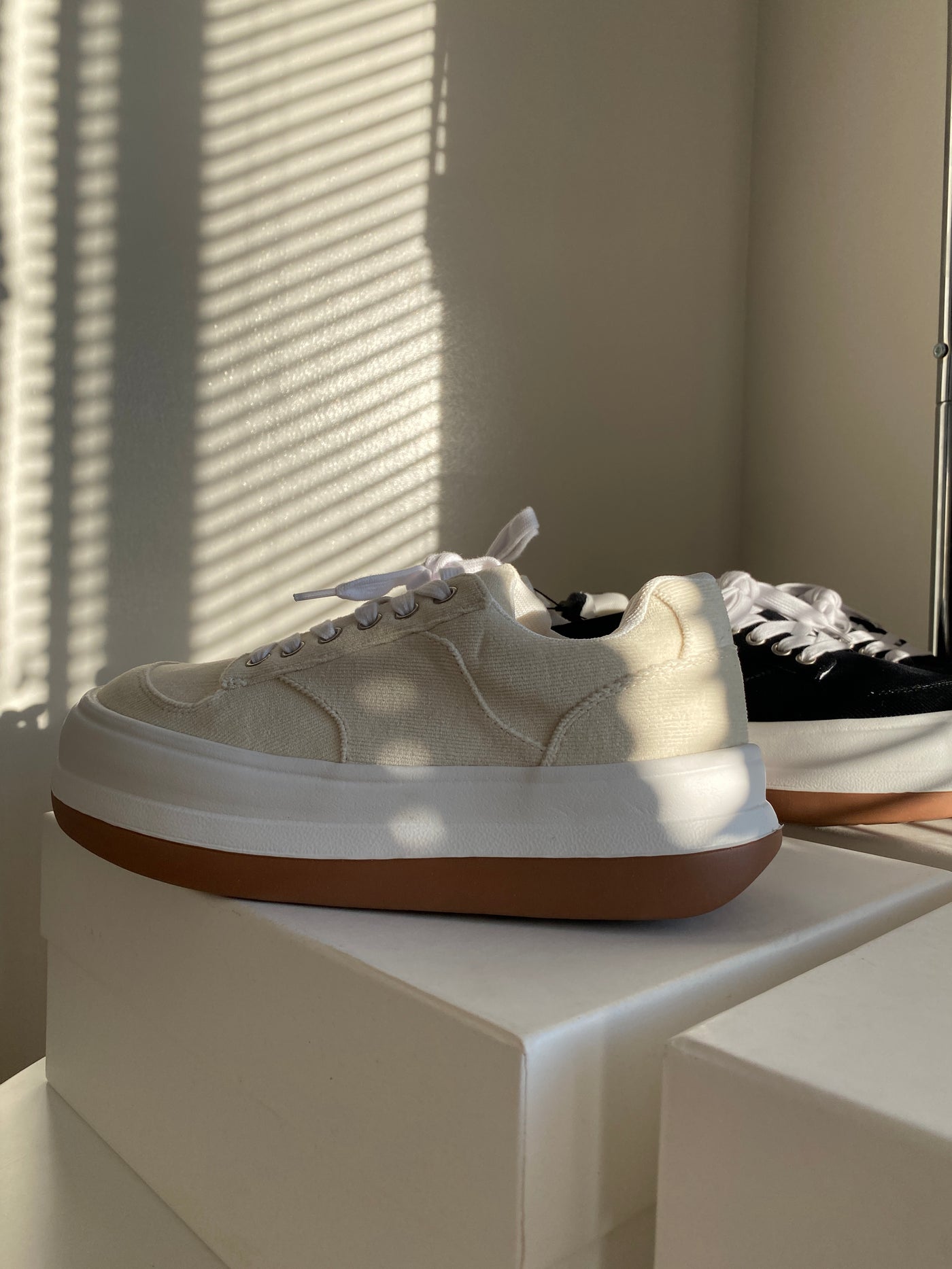 Chunky Sole Canvas Sneakers - Oat