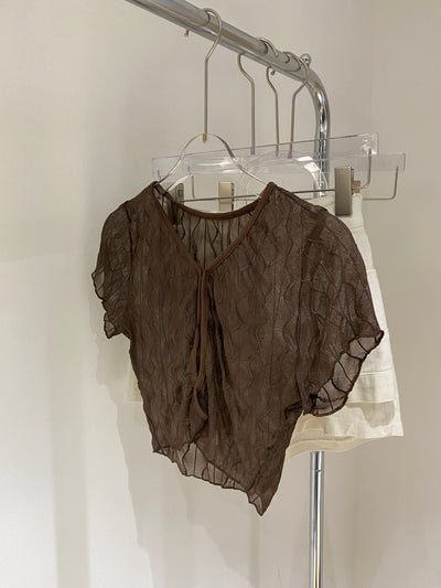 Mesh Crop Top - Chocolate