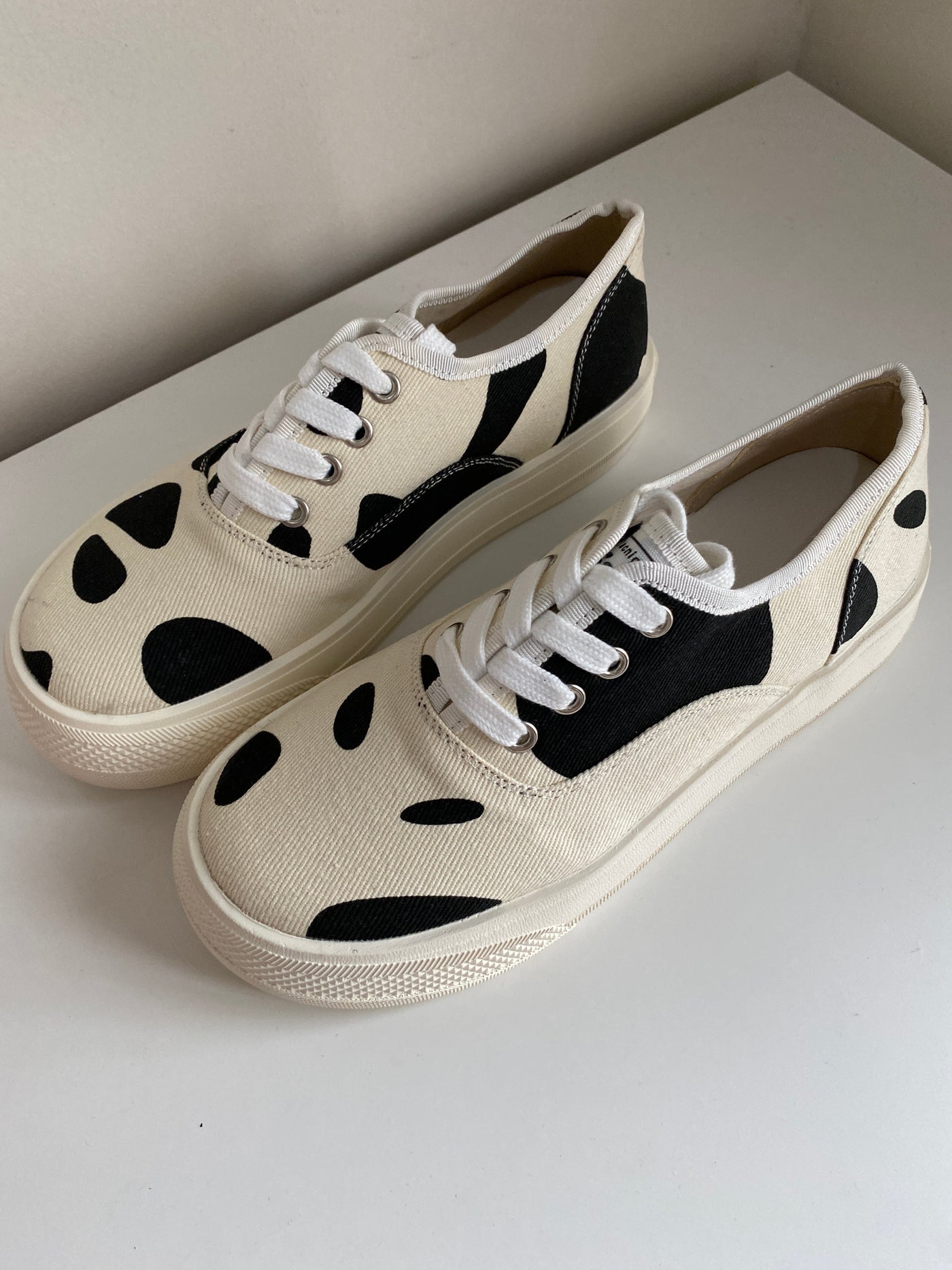 Cow Print Low Top Canvas Sneakers