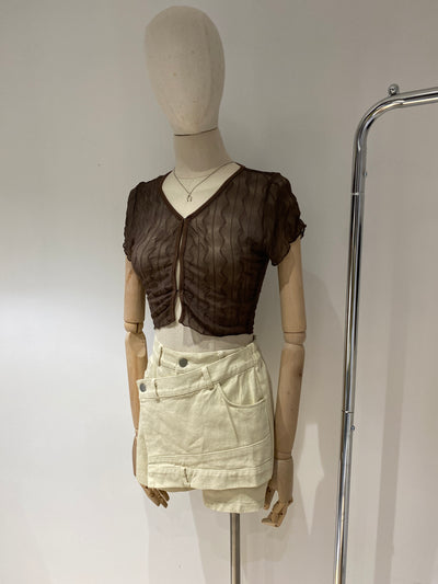 Mesh Crop Top - Chocolate